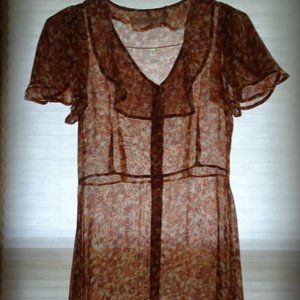 Christy Dawn Daisy Dress in Terracotta Meadow SMALL (IMPERFECT)